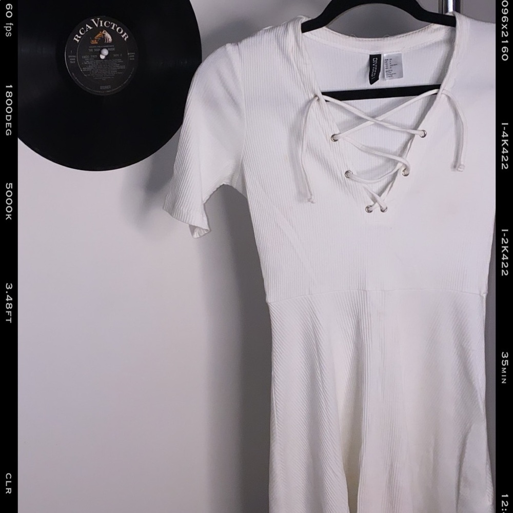 Flared white dress! Size small